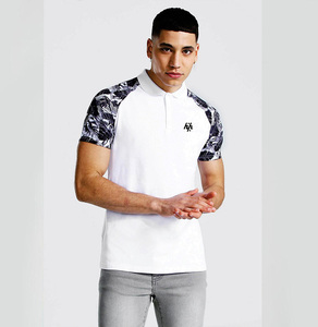 Polo blanc pour hommes, camouflage, manches sublimées, t-shirts de golf à séchage rapide, polo de golf uni pour hommes, fabriqué par Huzaifa products - Product Image 1