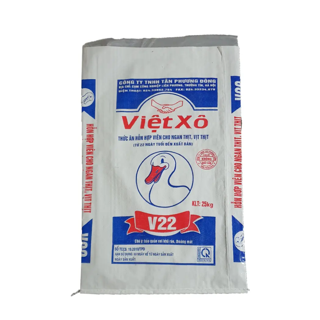 Hot sale 25 50kg bags for packaging animal feeds moisture proof PP woven bags for rice flour farm produce pp bag