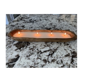 Soporte de madera para velas, cuencos de madera tallados a mano sin pulir, para regalos de navidad - Product Image 5