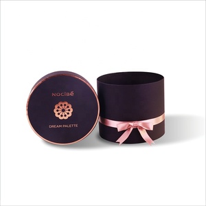 New design rigid cardboard cylinder packaging box custom printed round paper gift box with bowknot - Product Image 3