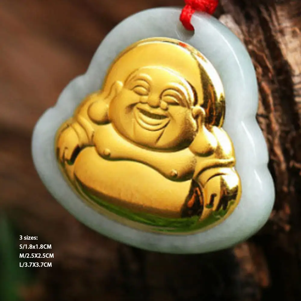 หินหยกจีนเกรดดี24K ทอง Buddah จี้หยกสร้อยคอเครื่องประดับขายส่งผู้ผลิต