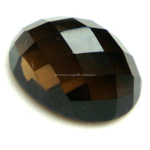 พลอยควอทซ์สโมคกี้สีน้ำตาลแบบเหลี่ยมเพชรพลอยบำบัดสำหรับทำเครื่องประดับอัญมณี - Product Image 5