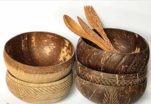 Hot Seller Bol en coquille de noix de coco naturel | Ensemble de coquille de bol de noix de coco avec logo laser gravé fabriqué au Vietnam - Product Image 4