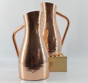 Pichet à eau luxueux en cuivre martelé-Cuivre 100%, personnalisable, design haute capacité et article le plus vendu. - Product Image 3