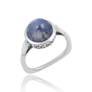 Bague en argent sterling 925 d'excellente qualité avec doublet de pierre de lune arc-en-ciel - Product Image 1