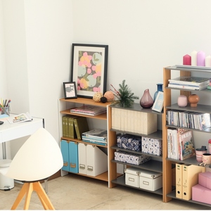 Étagère de rangement en bois moderne à 4 niveaux avec panneaux réglables pour la maison, le bureau et le salon - Product Image 3