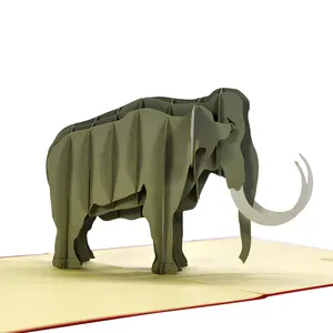 사용자 정의 코끼리 3D 팝업 인사말 카드 베트남에서 아버지의 날 공급 업체를위한 동물 HMG 팝업 용지