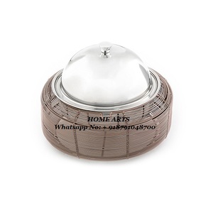 Plato para servir de alambre de hierro de diseño fantástico con tapa de acero inoxidable Plato para servir de forma redonda de la mejor calidad - Product Image 1