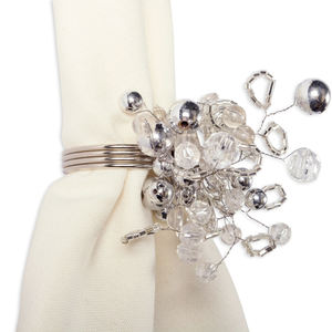 Anillos de Servilleta de Diseño, Hechos a Mano, para Mesa de Comedor, Anillos de Servilleta de Metal con Perlas, Anillos de Servilleta para Bodas y Fiestas - Product Image 2