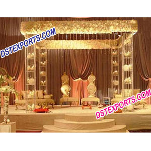Mandap de mariage en acrylique, magnifique ensemble de mandap en cristal pour mariage, mandaps en cristal pour mariage, fournitures de mariage indien, décoration, Louisiane, Canada - Product Image 1