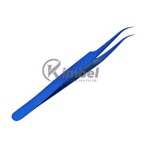 Pinzas de pestañas de acero inoxidable profesionales de alta calidad, fibra puntiaguda con acabado azul Plasma multifuncional para extensión de pestañas - Product Image 1
