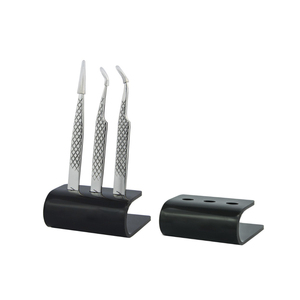 Diamond Handle Stainless Steel Fiber Tip Satin Finish Precision Straight Eyelash Extension Tweezers Laser Engraved Brand Logo - Product Image 6