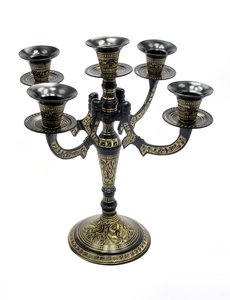 BRASS BLACK AND <b>BROWN</b> TWO TAPER CANDLE HOLDER SET OF TWO By BRASSWORLD INDIA - Product Image 6