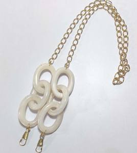 Bolso de mano de resina y Metal con diseño personalizado, cadena de Color perla, Correa multiusos para móvil, protector facial, monedero - Product Image 4