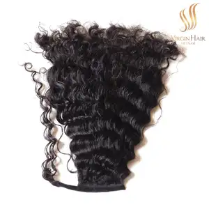 [새로운 머리] 조랑말 꼬리 머리 확장 가발 곱슬 베트남 인간의 머리 공급 하노이