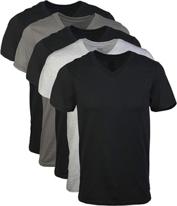 T-shirt classique à col en V pour homme, manches courtes, coupe ajustée, respirant, léger, décontracté, élégant, tenue d'été quotidienne, t-shirt à col en V - Product Image 1