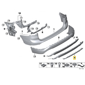 แผ่นกันชนหลัง OEM 51127379982 1.8 <span class=keywords><strong>2</strong></span> สีเงิน สำหรับ BMW X1 F48 F49 - Product Image 4