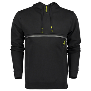 Sudadera bordada personalizada Lisa informal OEM, Sudadera con capucha de algodón polar con media cremallera para mujer, sudadera con hombros caídos - Product Image 4