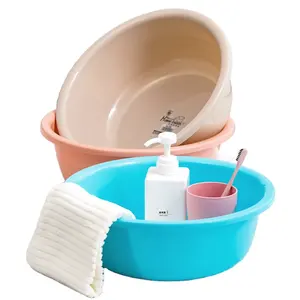 plastik beyaz lavabo Suppliers-Ucuz PP beyaz mavi pembe mutfak hastane kullanımı küçük yuvarlak plastik lavabo çocuk plastik havza