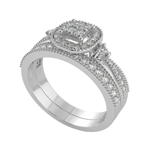 Anillo de oro blanco de 10K para mujer, sortijas de diamante de oro blanco, compra a buen precio - Product Image 1