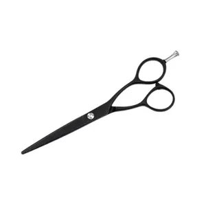 Black Barber Scissors with Removable Hook Hairdressing Sheers SUS 440C Steel Haircut Scissors
