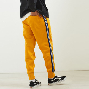 กางเกงวิ่งขนแกะลายทางผู้ชาย,กางเกงขายาวสีเหลืองออกแบบมาใหม่ - Product Image 3