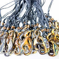 Colliers à cordes de conception unique avec pendentif en résine ormeau coquillages 100 pièces livraison gratuite pour les cadeaux et les fêtes