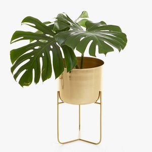 Maceta dorada con soporte de Color dorado - Product Image 1
