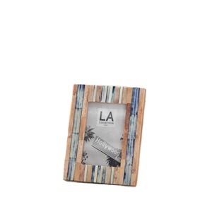 Multicolor Resin Bone Inlay Photo <b>Frame</b> Rectangular Striped Wooden Picture <b>Frame</b> Tabletop Home Decor Gift Item - Product Image 1