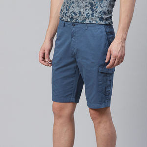 Nouveautés Short cargo pour homme Pantalon court lisse en coton noir avec logo réflecteur pour homme - Product Image 2