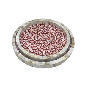 Bone Inlay Work Food Platter <b>Set</b> of 3 Different Sizes Dates Dessert <b>Serving</b> Platter From Manufacturer In India - Product Image 2