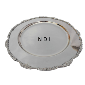 Plaque de chargeur ronde en acier inoxydable plaquée argent Offre Spéciale bordure en relief plaque de chargeur décorative en métal vente chaude - Product Image 3