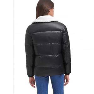 Doudoune en cuir confortable et chaude faite à la main avec fourrure personnalisée OEM vente en gros à bas prix fermeture à glissière durable - Product Image 5