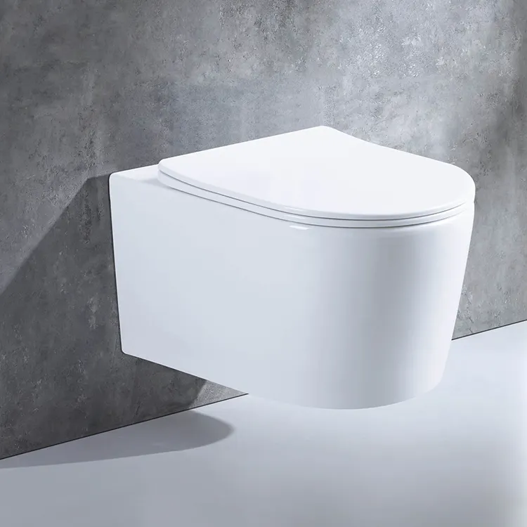 مصنع توريد شعبية تصميم الأبيض السيراميك سهلة التنظيف تصميم موفر للمساحة الجدار معلقة مرحاض الأدوات الصحية