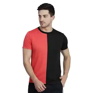 Kaus Kerja Panel Katun Lembut Pakaian Kasual Kualitas Terbaik untuk Pria Warna Hitam dan Merah dengan Logo Pribadi