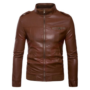 OEM 2023 Wholesale Winter <b>Leather</b> <b>Jacket</b> for Men's Factory Direct Supply <b>Brown</b> Color Summer <b>Leather</b> <b>Jacket</b> for Men's - Product Image 1