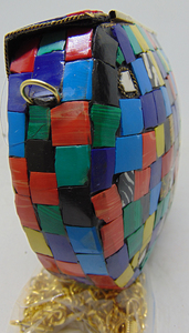 Bolsos de Mano Tipo Clutch de Alta Calidad para Mujer, Éxito de Ventas, con Piedras Multicolores, Estilo Étnico, Metálicos, Lowellcraft.com BRC06224, Forma de Solapa - Product Image 3