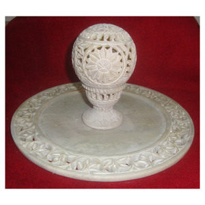 Indian Manufacturer And Exporter Soapstone Candle With Base Stand - Product Image 1
