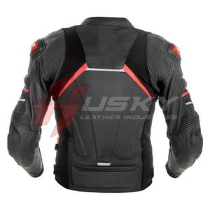 Ropa deportiva personalizada de alta calidad para hombre, chaqueta de carreras de motos de cuero de vaca, protectores certificados CE, estampado a prueba de viento - Product Image 6