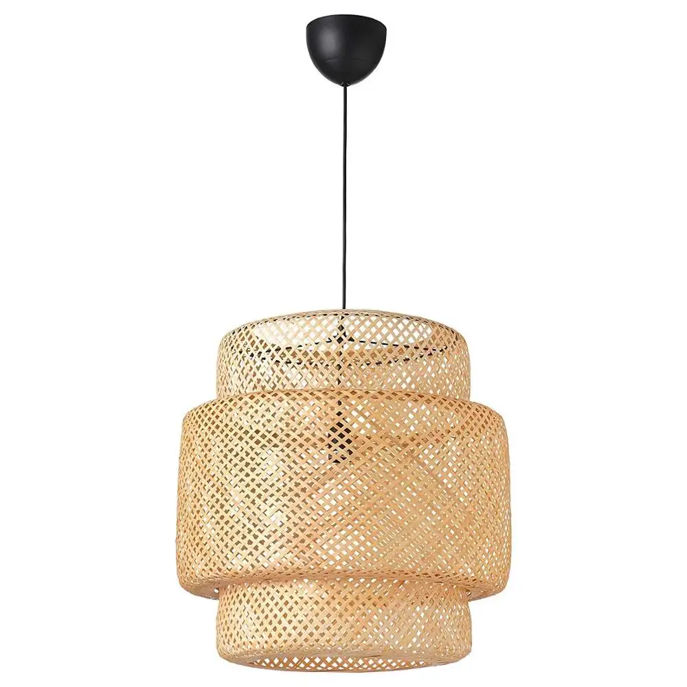 Vintage Rustieke Stijl Bamboe Lampenkap Eco Vriendelijk Materiaal Geweven Licht Decor Kroonluchter Verlichting