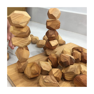 Pierres à équilibrage en bois couleurs Pastel, pierres à empiler, jouets Montessori pour enfants, Kaylin 0084817092069 WA - Product Image 1