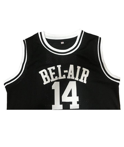 Camiseta de Baloncesto Unisex Sublimada en Color Negro / Camiseta de Baloncesto Personalizada / Academia Bel-Air # 14 Antibacterianos de Secado Rápido - Product Image 3
