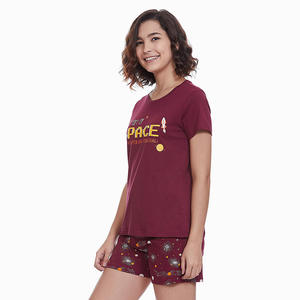 Conjunto de verano para mujer, camiseta informal con pantalón corto, talla grande, para dormir - Product Image 4