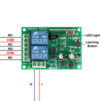 Taidacent Saklar Jarak Jauh Nirkabel 100 Meter ON/OFF 2 CH 220 Volt Kontrol Jarak Jauh Nirkabel 2 Saluran Relay Saklar RF