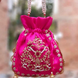 Fil miroir travail Potli sacs luxe soirée pochette fantaisie cadeau sacs à main à la main en gros adapté aux Festivals et fêtes - Product Image 1