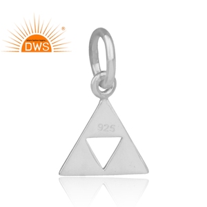 Colgante Triangular de lujo para mujer, joyería de diseño, colgante de plata fina lisa de Ley 925, fabricante de joyería - Product Image 3