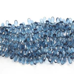 London Blue Quartz Gouttes à facettes Forme Perles de pierre de 8 pouces - Product Image 5