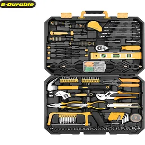 E-durable 168 Piece Socket Wrench Auto Repair Tool Combination Package Mixed Tool Set Hand Tool Kit With Plastic Toolbox Storage