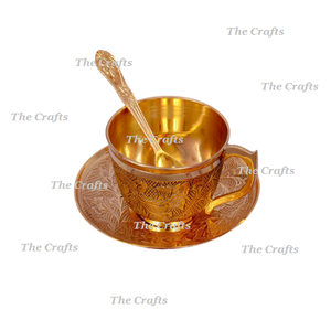 Maravilloso diseño de latón, taza y platillo de Color dorado para restaurante y Hotel, utensilios de cocina, taza de té y platillo - Product Image 5