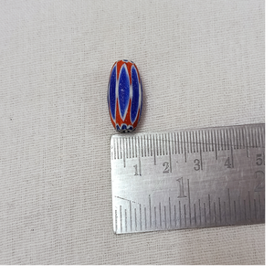 ลูกปัดแก้วเชฟรอนผิวด้านแบบเก่าทำจากลูกปัดแก้วลายทางสีน้ำเงินขาวแดงสำหรับนักออกแบบเครื่องประดับและร้านค้าลูกปัด - Product Image 1